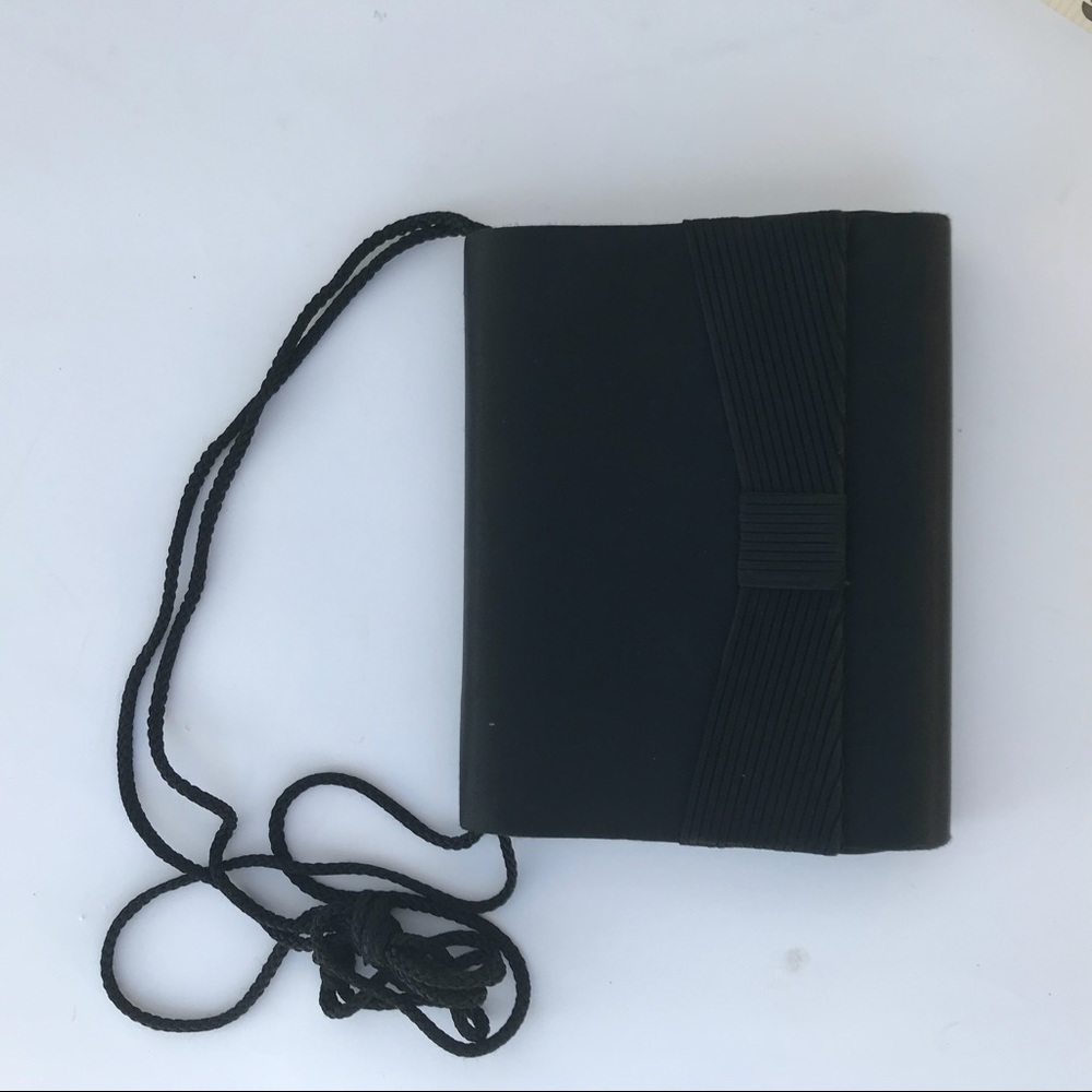 Satin Black cross body purse Caryl Brill